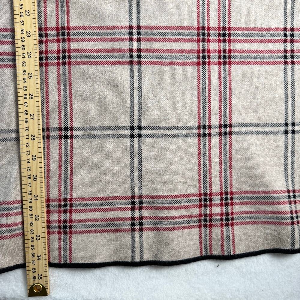 TAHARI Plaid Sweater Knit Shift Dress Beige Academia Old Money NWT Preppy Large - Picture 4 of 10